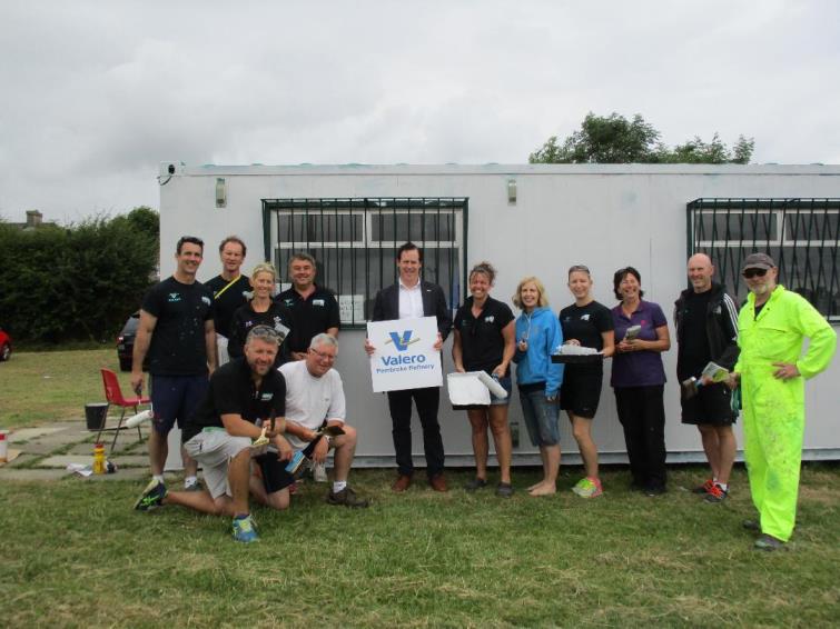 Sport Pembrokeshire staff with Pembrokeshire Harriers club officials and Stephen Thornton, Valero Refinery Public Affairs Manager.